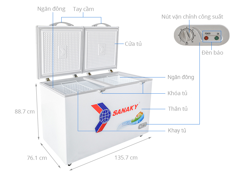 [GIAO TẠI HCM] - Tủ đông Inverter Sanaky VH-5699HY3 (1 ngăn đông 2 cánh, 560 lít)