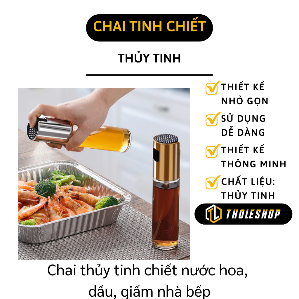 Bình xịt dầu ăn - Chai thủy tinh xịt dầu ăn 100ml - Bình xịt dầu ăn dạng phun sương cao cấp - Bình phun dầu nướng BBQ