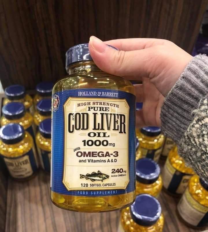 Dầu gan cá tuyết cod liver 1000mg lọ 120 viên
