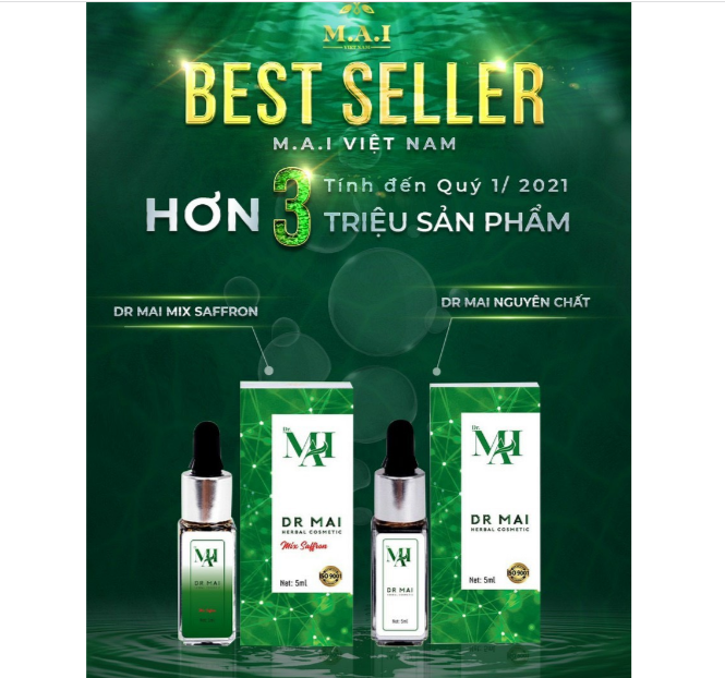 Dr Mai nguyên chất và Dr Mai mix saffron cho da mụn