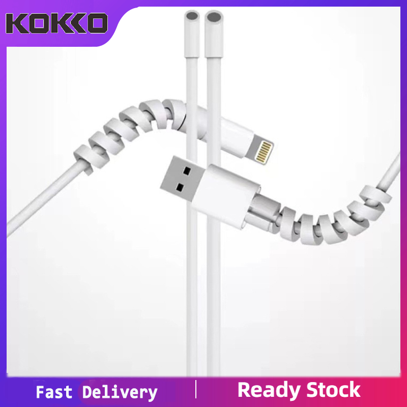 Data Cable Protective Cover Mobile Phone Charging Cable Anti-breaking Threaded Silicone Sleeve