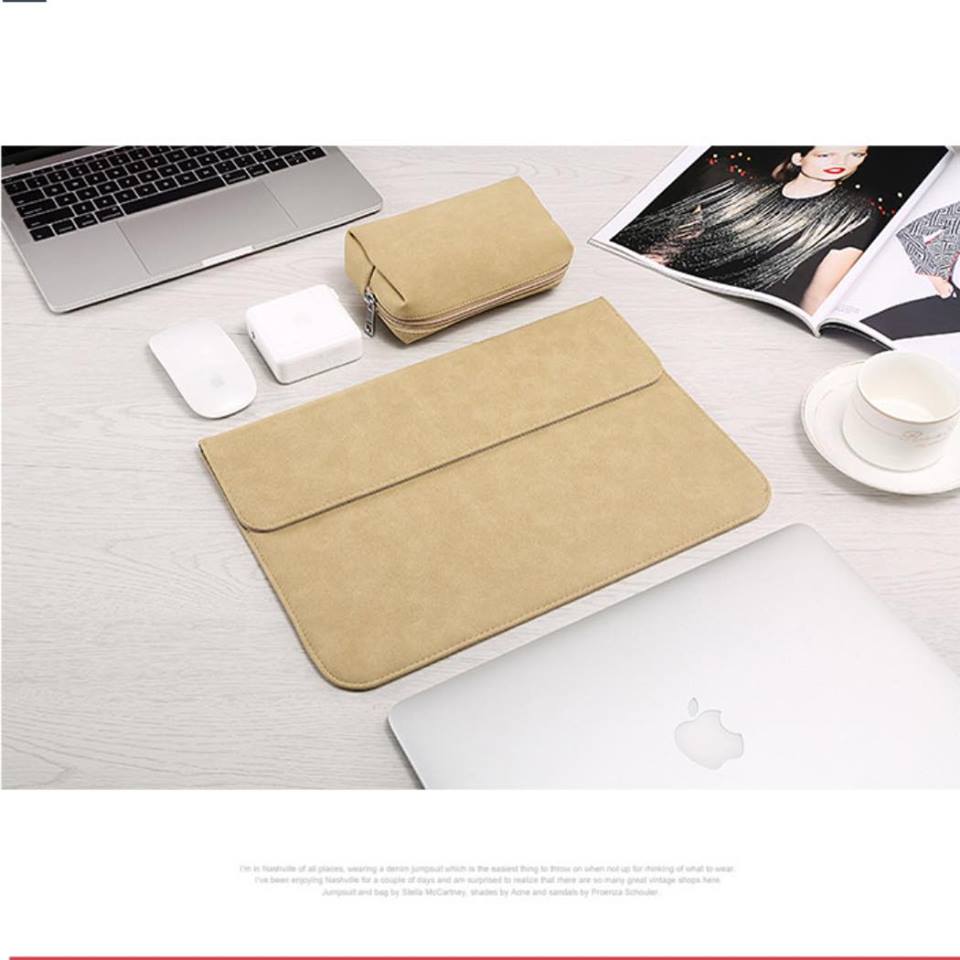 Bao da, túi da chống sốc cho Macbook, Laptop Surface