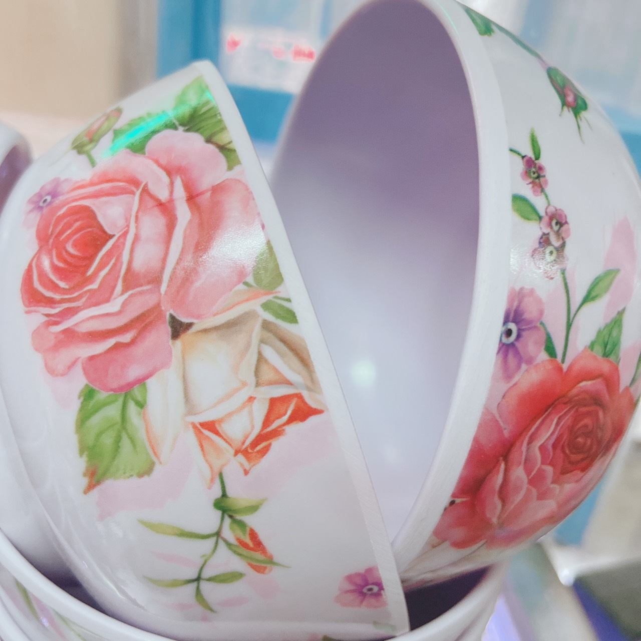 Combo 5 Chén Ăn Cơm Có Bông Melamine Đẹp