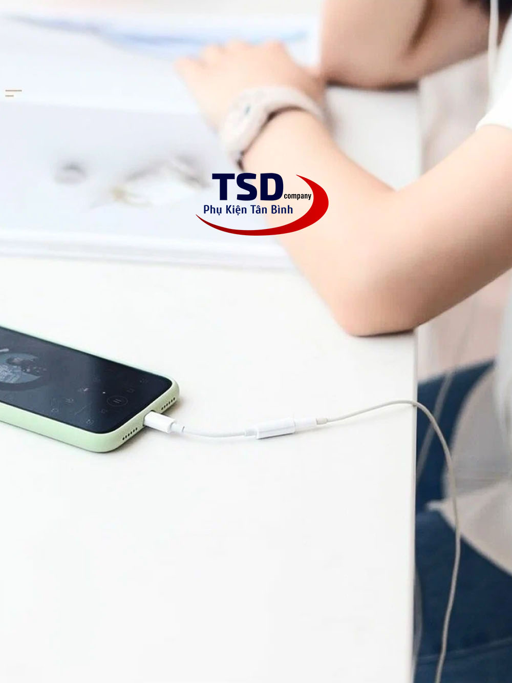Jack Chuyển Cổng Lightning Sang 3.5mm Hoco LS34 Chính Hãng