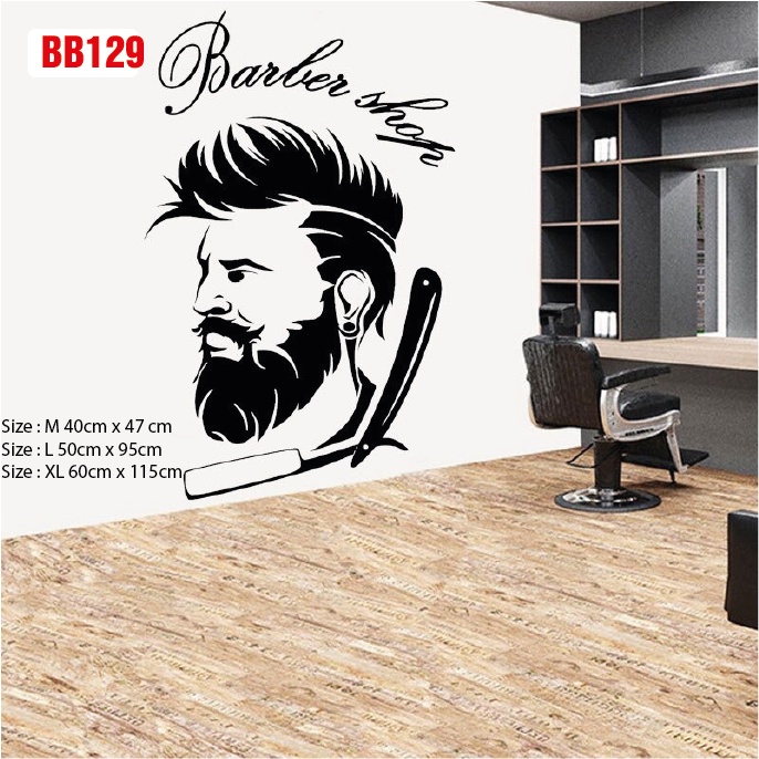 Decal dán làm đẹp cửa tiệm Barber và Salon P9