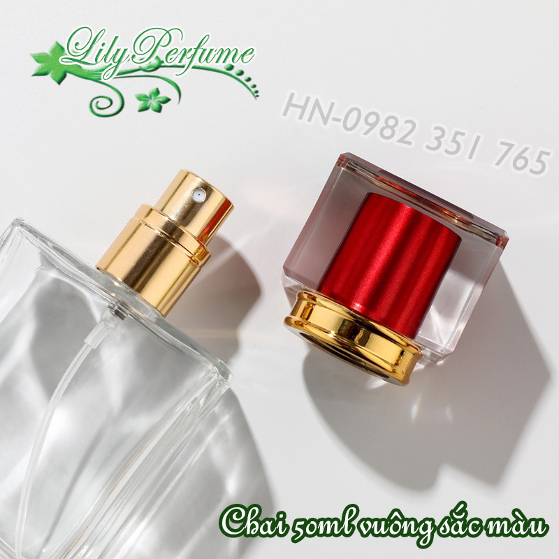 Lọ chiết nước hoa 50ml sắc màu (Ống chiết nước hoa/ Vỏ chiết nước hoa/ Chai chiết nước hoa)