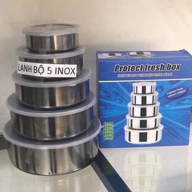 ⛔FREESHIP⛔ Bộ 5 bát inox bảo quản thực phẩm (LOẠI BÁT INOX)