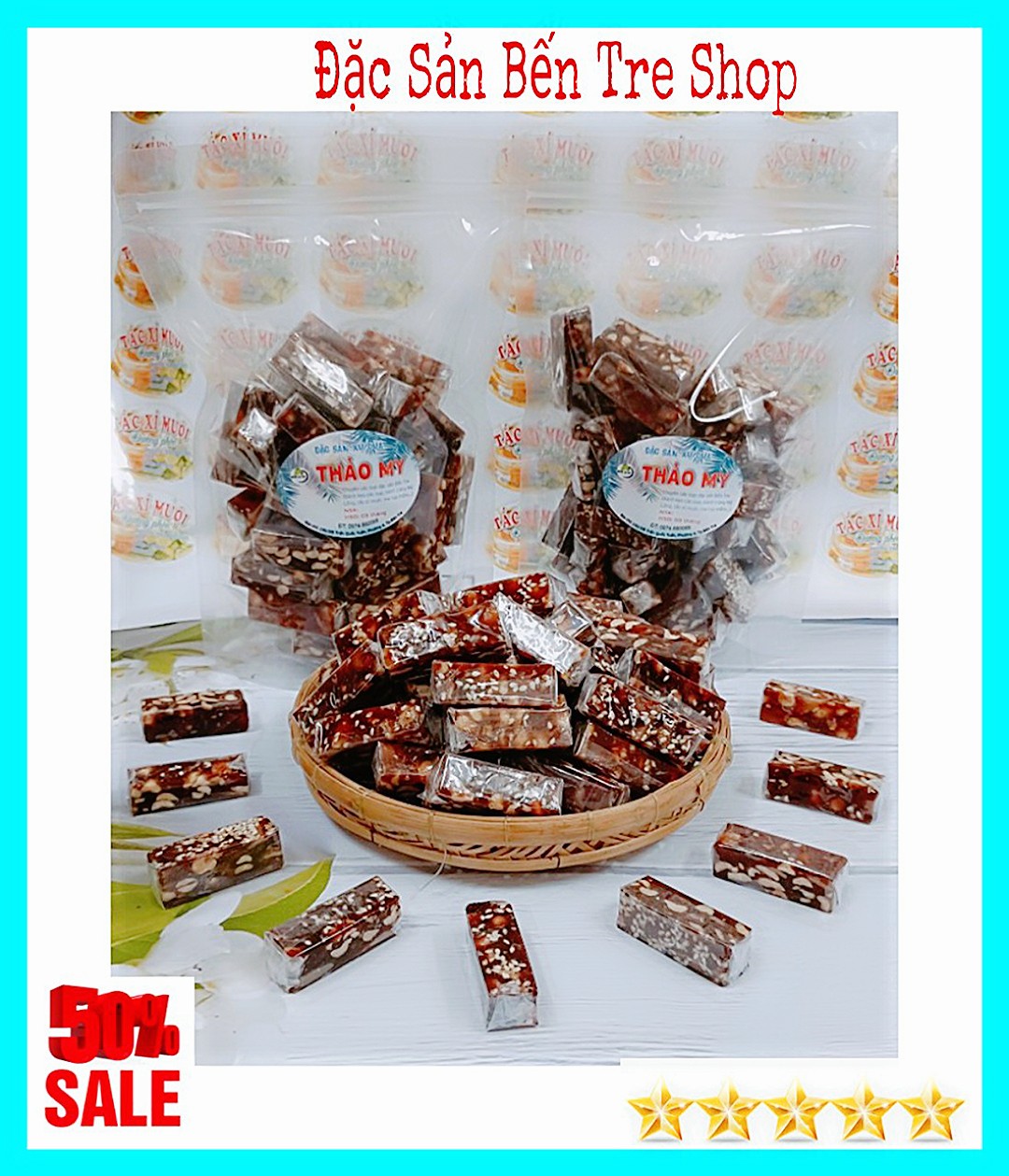 1kg Kẹo chuối gừng cốt dừa nguyên chất Bến Tre