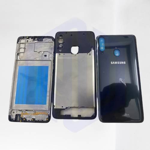 Bộ vỏ + khay sim samsung a20s / sm-a207f