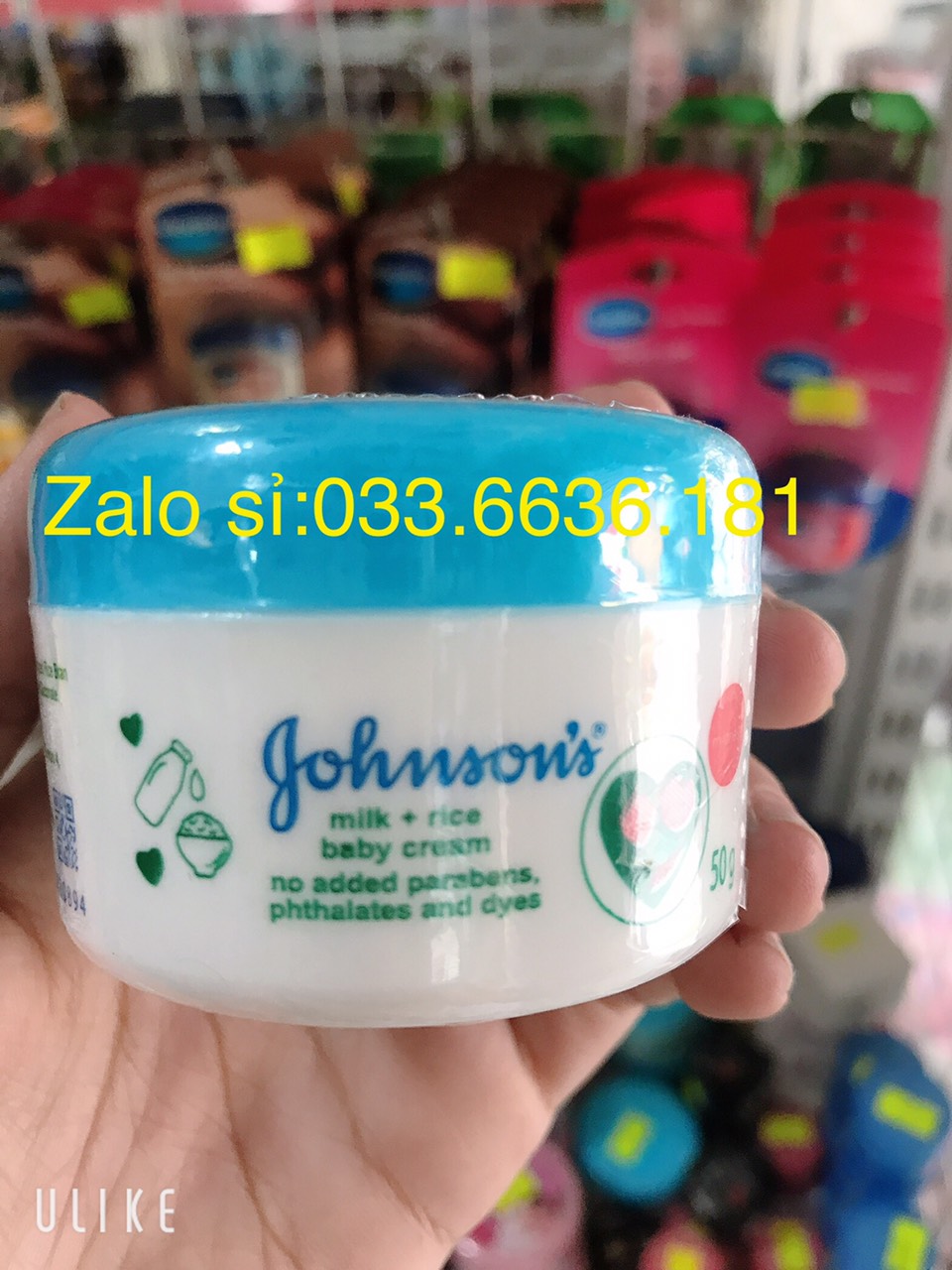 [ chuẩn hàng cty 100%] kem dưỡng ẩm da JOHNSON'S BABY nắp xanh 50g