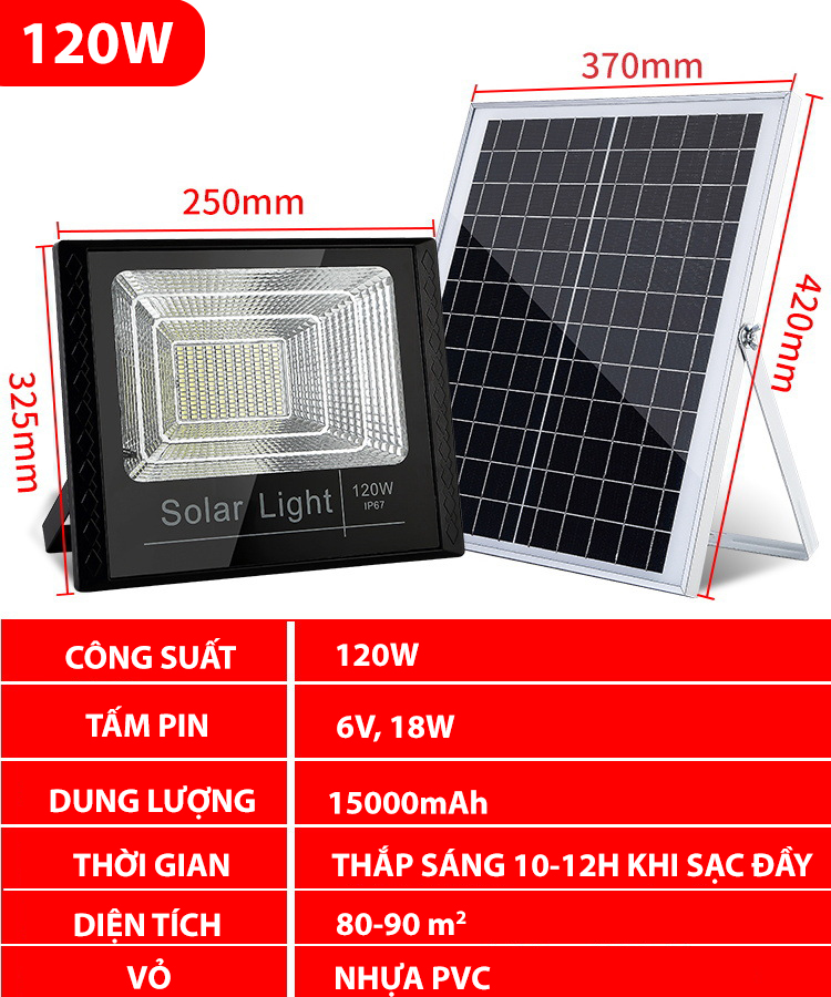 Đèn năng lượng mặt trời Solar Light 120W