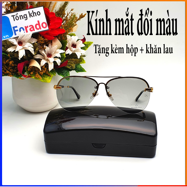 Kính mát nam đổi màu dùng cho ngày và đêm tròng nhựa Polarized phân cực chống tia UV - Kính đổi màu thời trang cho cả nam nữ