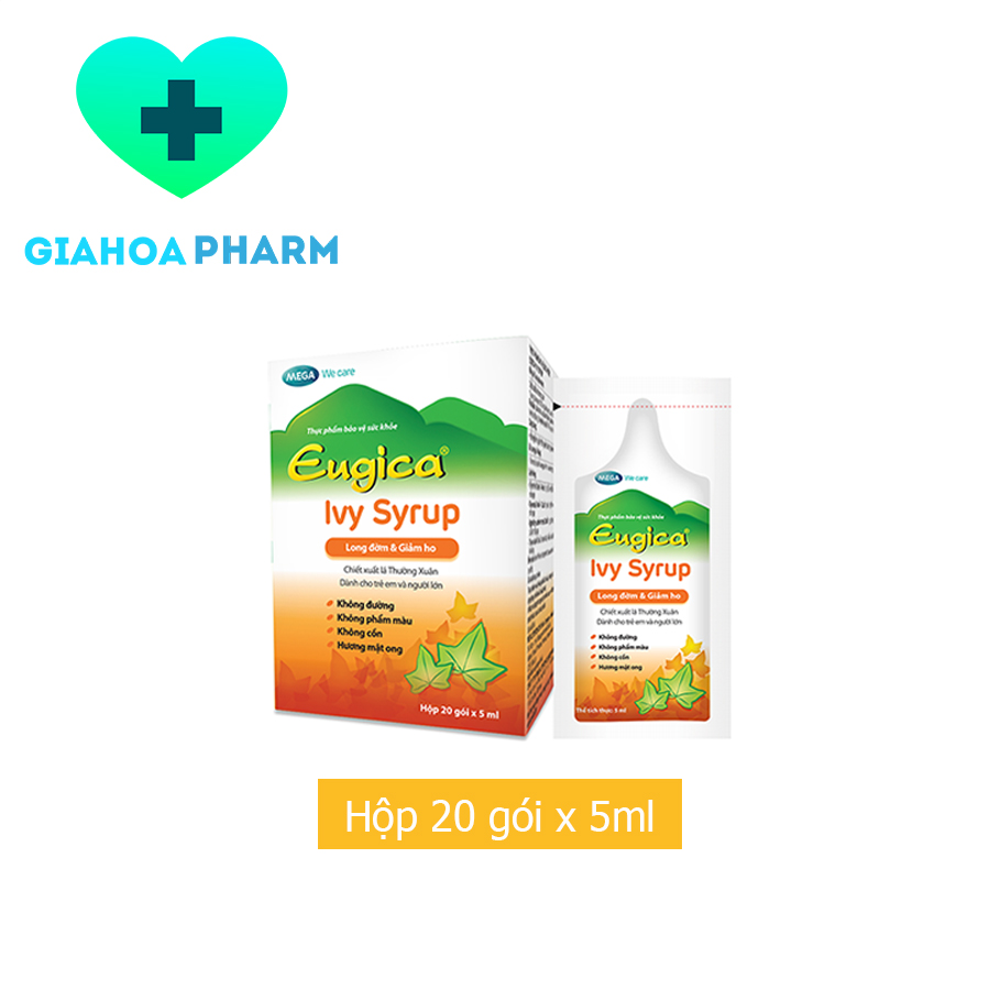 Siro eugica ivy - siro giảm ho long đờm - hộp 20gói x 5ml