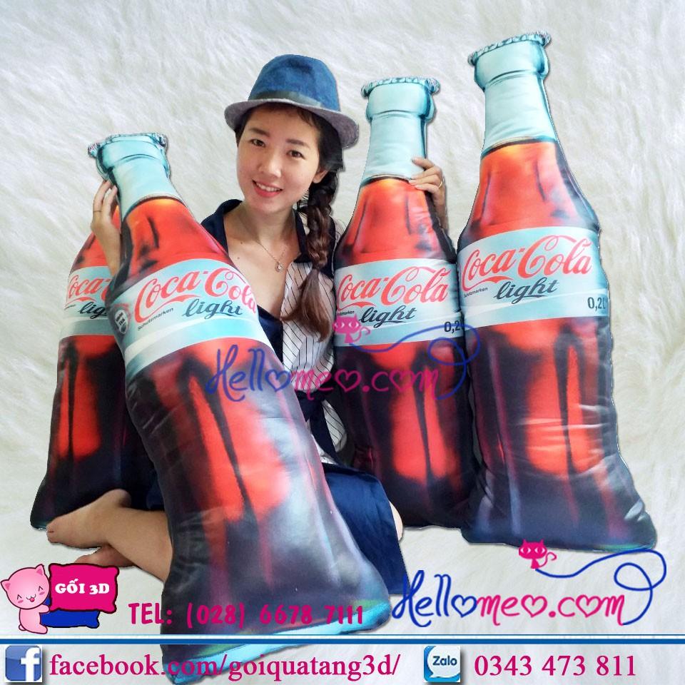 Gối Ôm 3D Hình Bia Coca Light 100cm