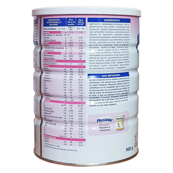 Sữa Physiolac số 2 lon 900g date mới nhất