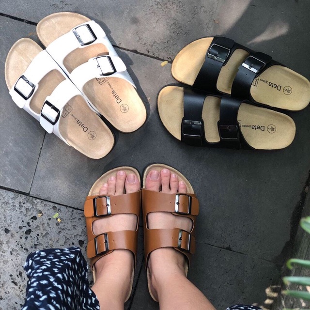 Dép Đế Trấu Unisex 2 Quai Da Vnxk