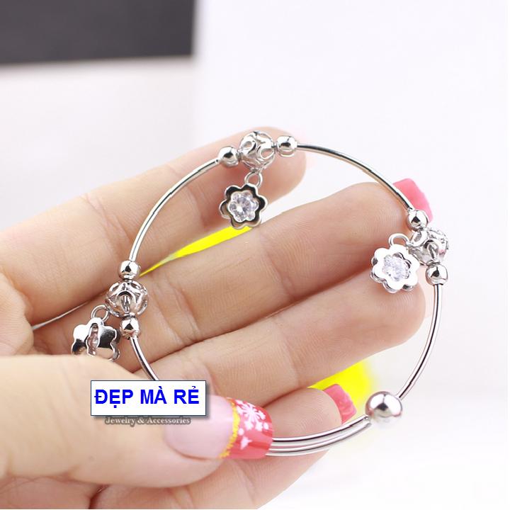 Stirrups hand stainless steel đẹp that cheap freesize faceted flower delivery Pearl lovely (self-autumn big small according to bracelet)
