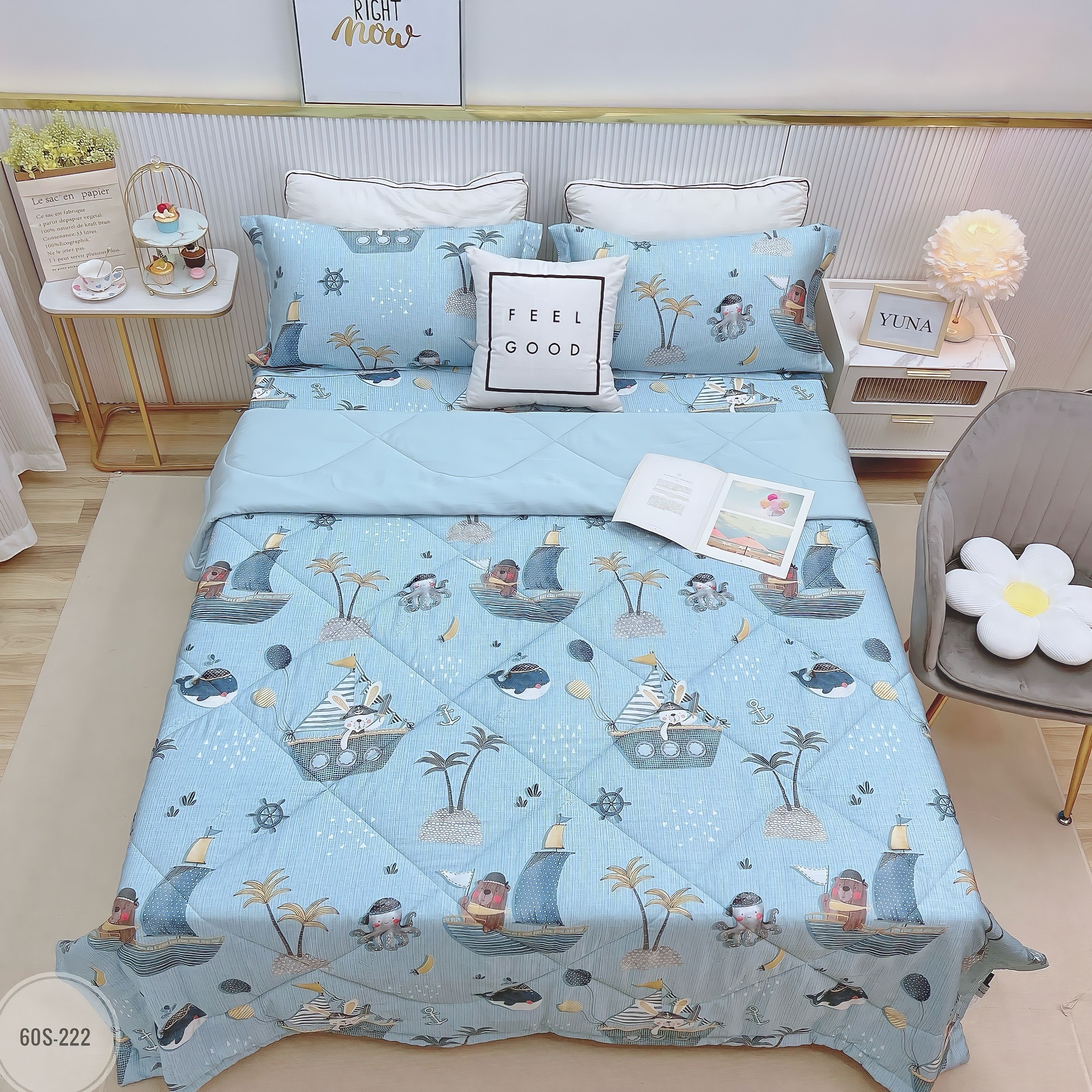 1.Bộ chăn ga gối LỤA TENCEL 60S ( ảnh shop tự chụp )