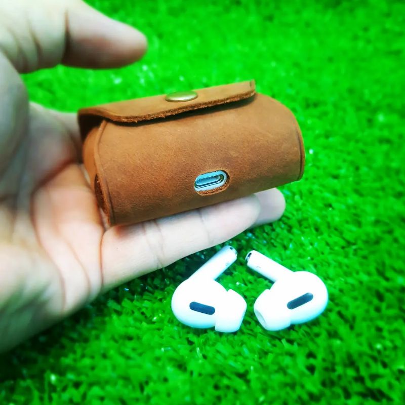 BAO DA AIRPODS PRO TỐI GIẢN ( DA THẬT)