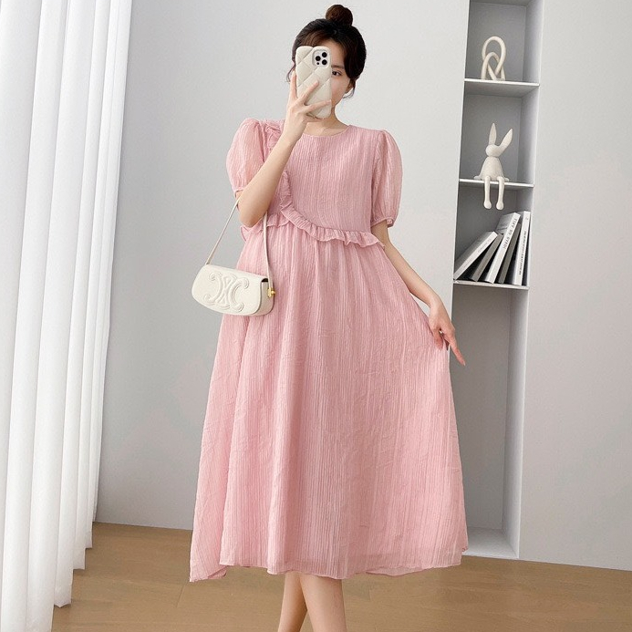 Váy bầu hè cộc tay mẫu mới-đầm bầu xinh thiết kế sang chảnh cho mẹ bầu