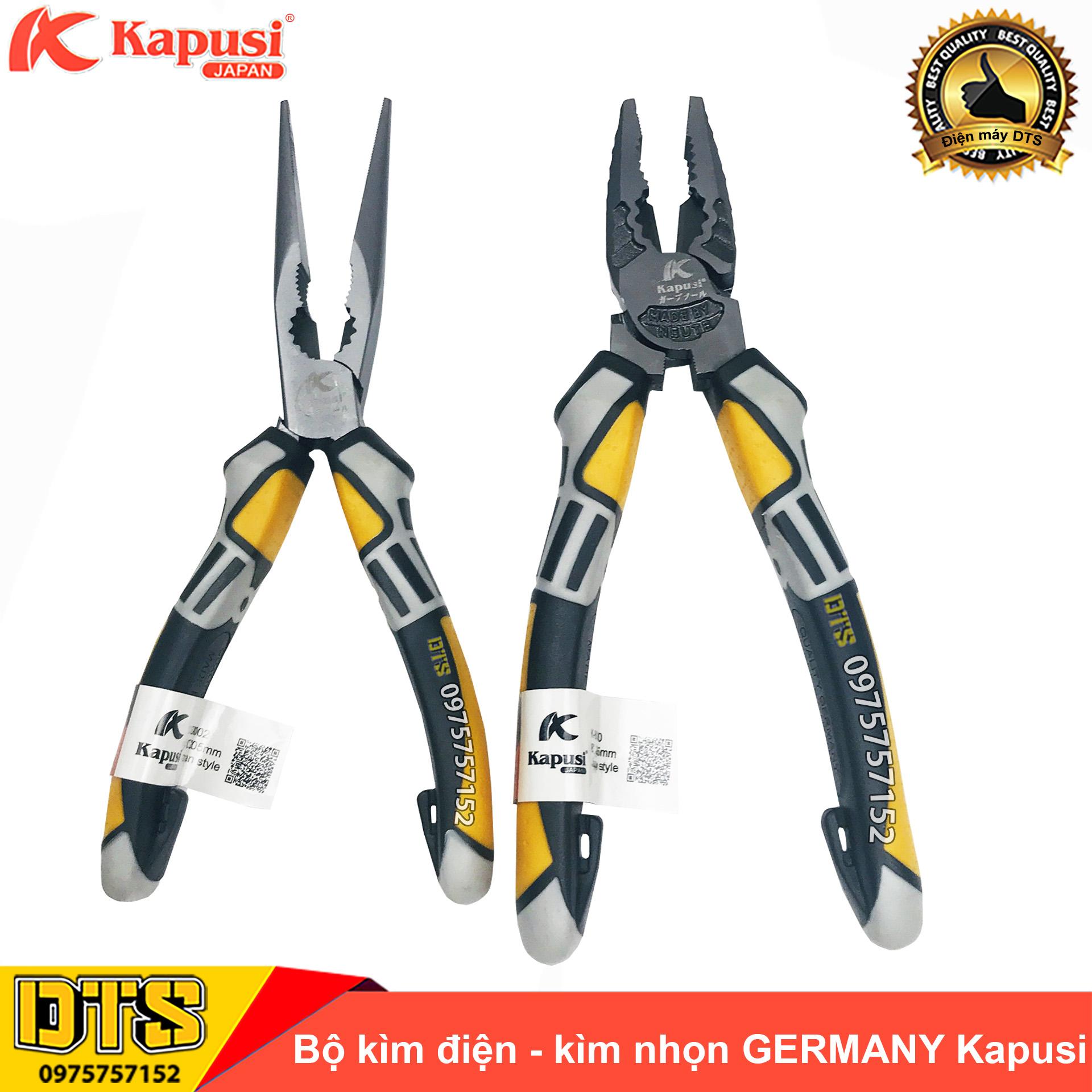 Bộ 2 kìm điện - kìm nhọn công nghiệp Kapusi JAPAN thép cao cấp CR-V, thiết kế tiên tiến tiết kiệm 30% lực bấm (Hãng phân phối chính thức)