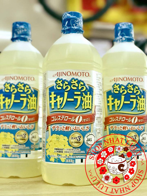 Chai dầu ăn hoa cải ajinomoto 1 lít nhật bản