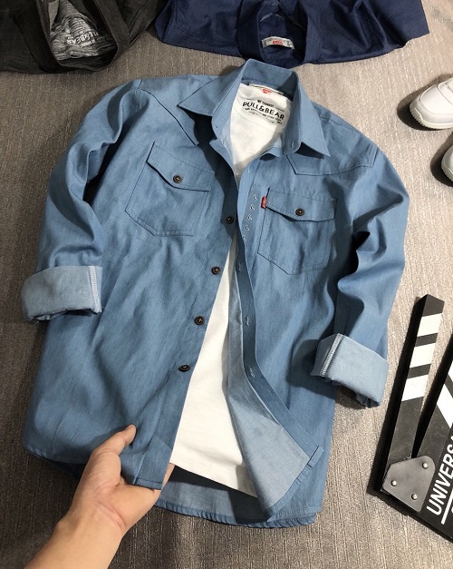 ÁO SƠ MI NAM 2 TÚI VẢI GIA JEAN