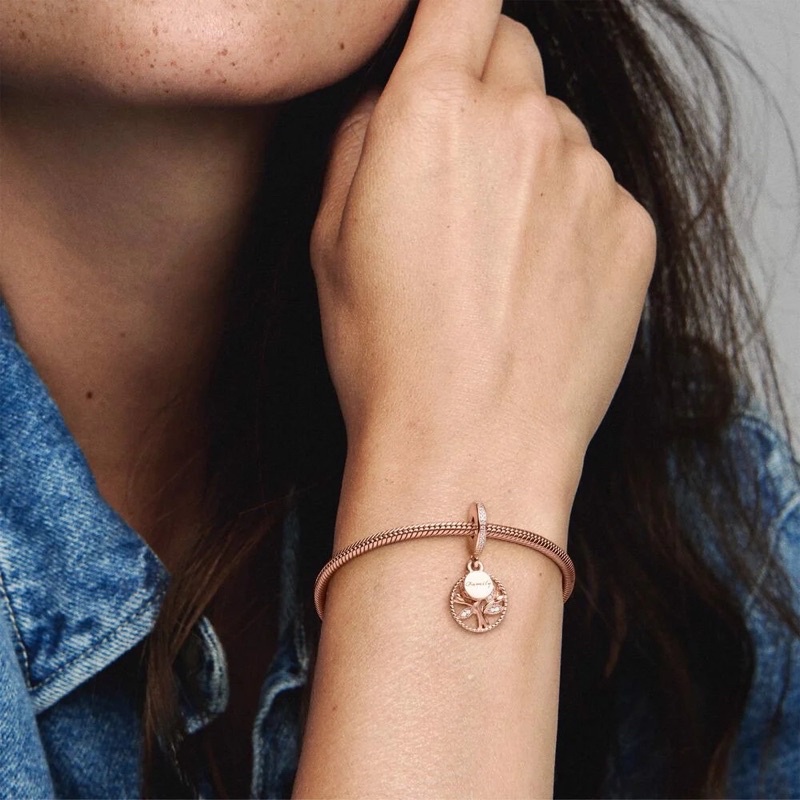 [Hạt charm bạc 925] [Hạt charm pandora] Hạt charm đính đá kiểu Pandora cao cấp YAC09