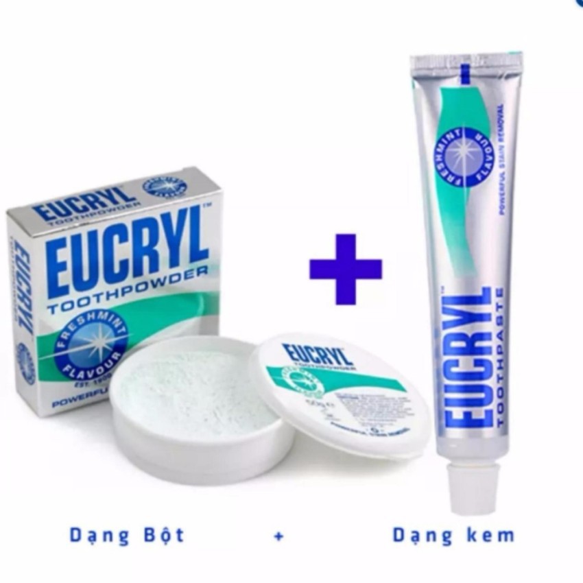Combo kem đánh răng và bột làm trắng răng Eucryl