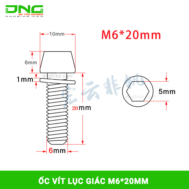 Ốc vít lục giác M5/M6 20mm