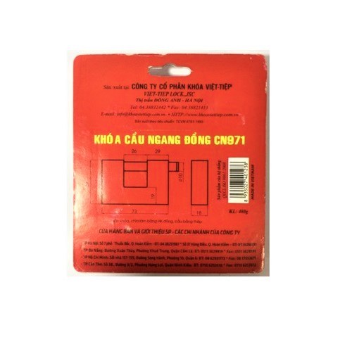 [HCM]Khóa cầu ngang Việt Tiệp CN971