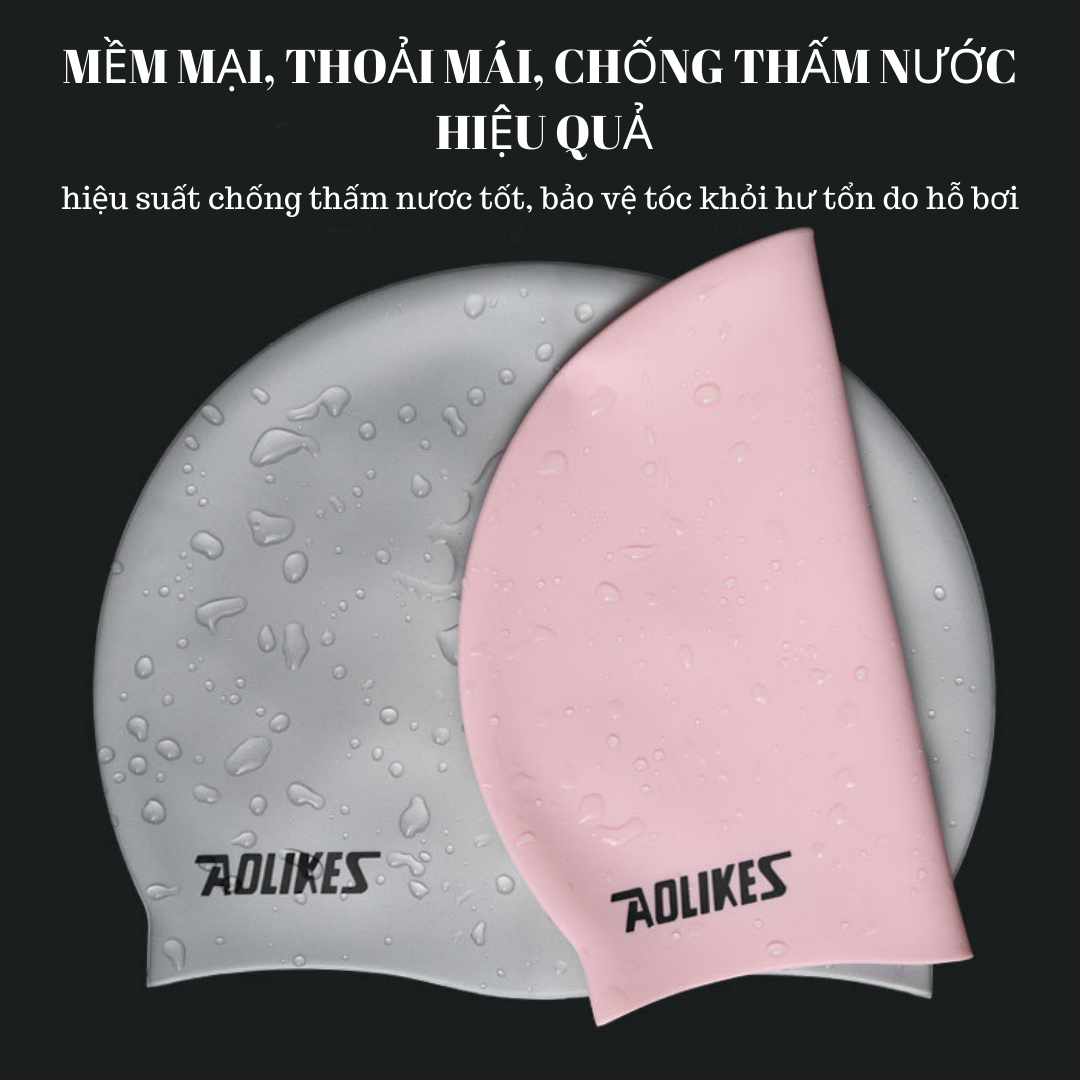 Nón bơi Mũ bơi Aolikes silicon chống thấm nước