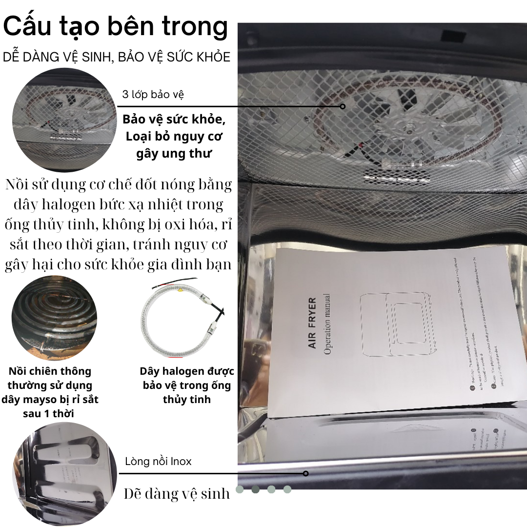 [VOUCHER 10%] ( 15 Lít) Nồi chiên không dầu của Đức