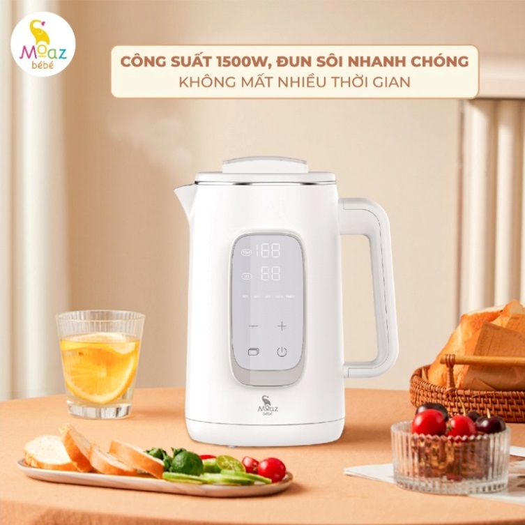 (MB070) Bình đun nước siêu tốc giữ nhiệt 1.5L Moaz BéBé MB - 070 MGG