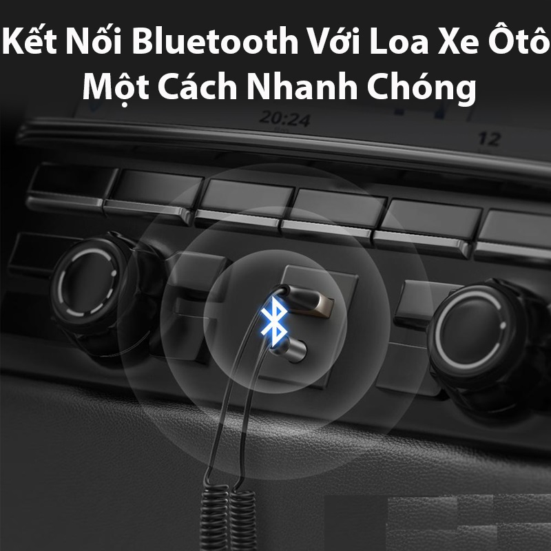 Thiết bị nhận Bluetooth 5.0 Music Receiver Ugreen 70601 (Hỗ trợ Mic dùng trên Ôtô) Chính Hãng