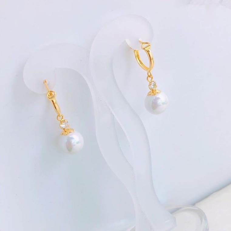Bông tai vàng tây gắn hạt trai MS29