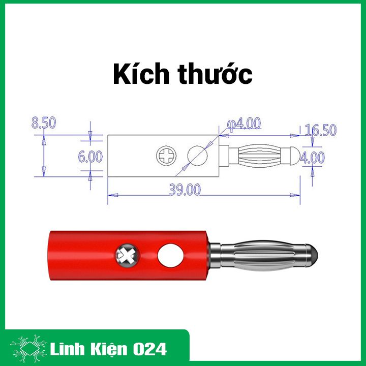 Combo 10 đầu Jack bắp chuối 910MR 4mm đực 5 đỏ 5 đen