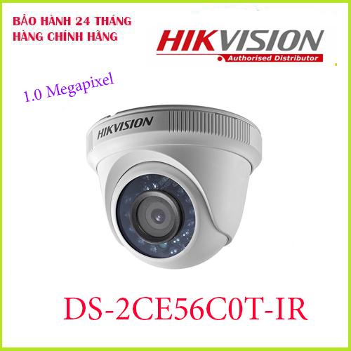 Camera hd-tvi dome hồng ngoại 1.0 megapixel hikvision ds-2ce56c0t-ir