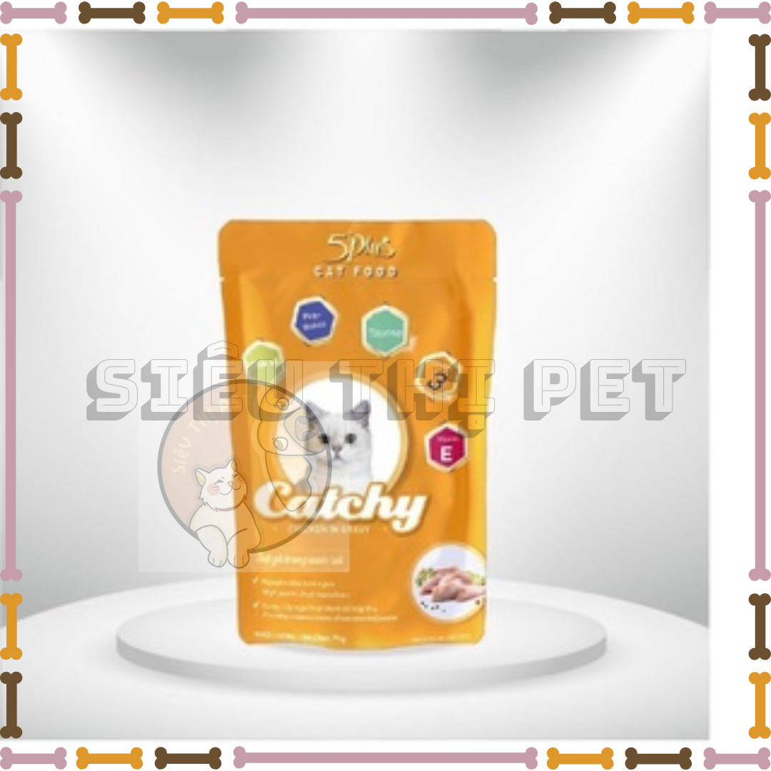 (KHUYẾN MÃI) Pate 5Plus Catchy cho mèo 70gr
