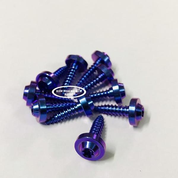 10 con Ốc Titan GR5 Xoắn 5li 18 Xanh Tím (Titan 100% )