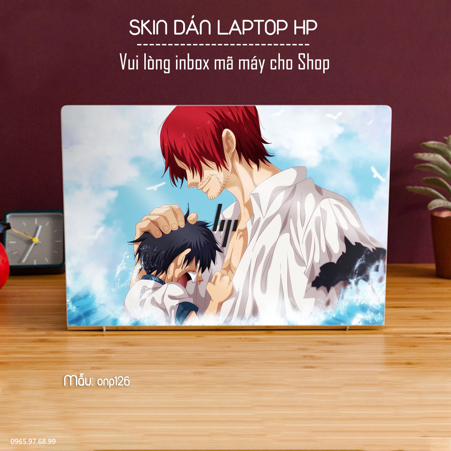 Decal Skin dán Laptop HP mẫu One Piece (inbox mã máy cho shop)
