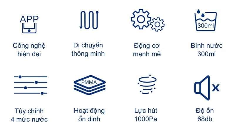 Robot Hút Bụi Lau Nhà Thông Minh Ecovacs DN55 (APP Tiếng Anh điều khiển bằng Điện thoại)