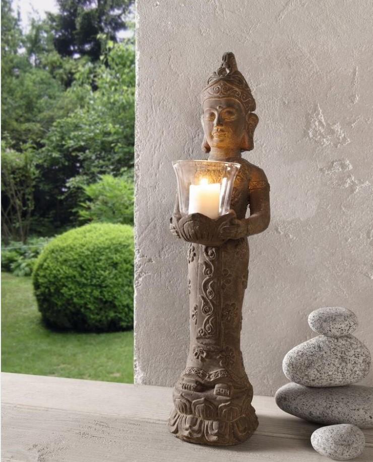 Kiểu Mỹ Phục Cổ Cũ Nhựa Giả Gốm Thô Bồ Tát Tượng Phật Kệ Nến BIỆT THỰ VƯỜN Hoa Vườn Đồ Trang Trí Vật Trang Trí