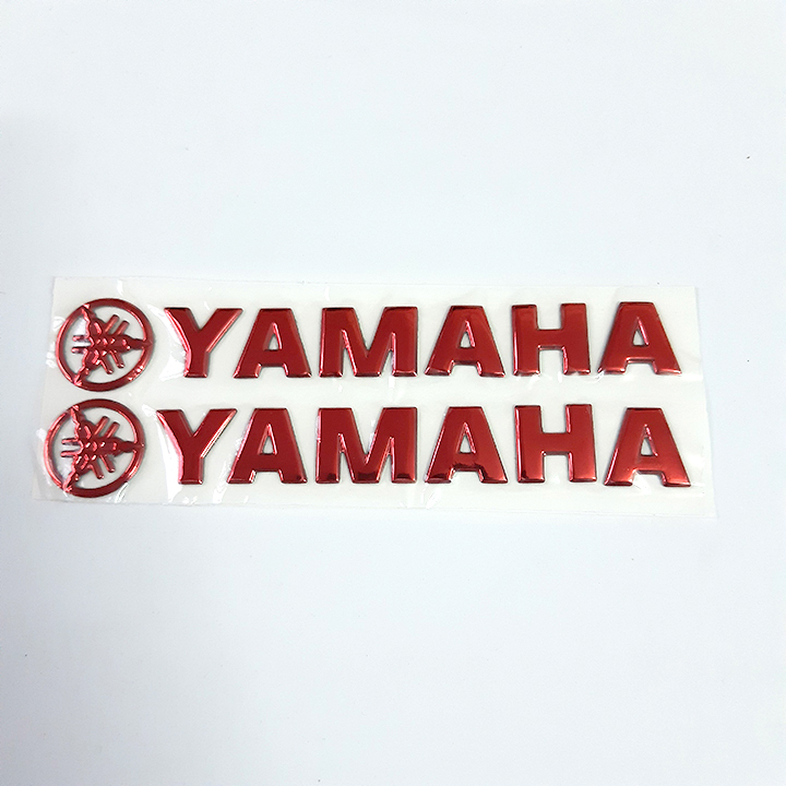 Bộ 2 miếng dán nổi chữ Yamaha ( Đỏ)