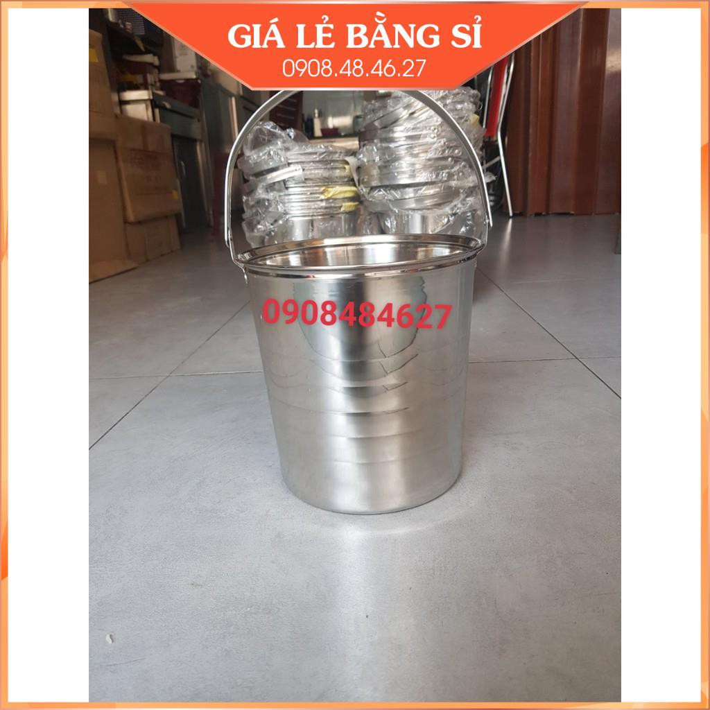 Xô inox có quai 18cm vs 20cm