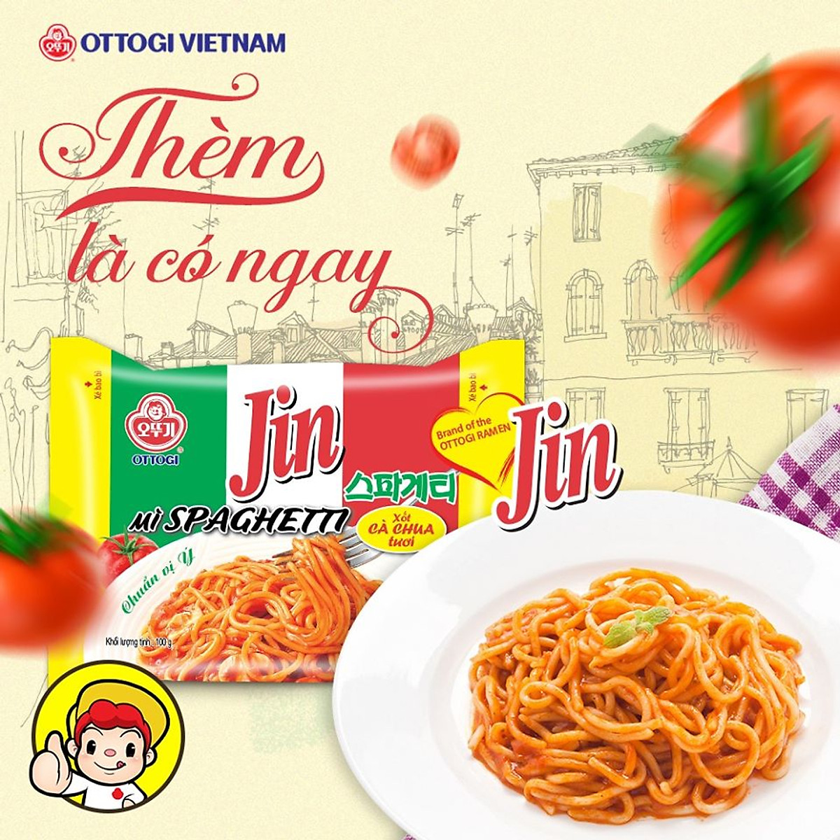 1 Thùng 20 gói - Mì spaghetti OTTOGI 100g