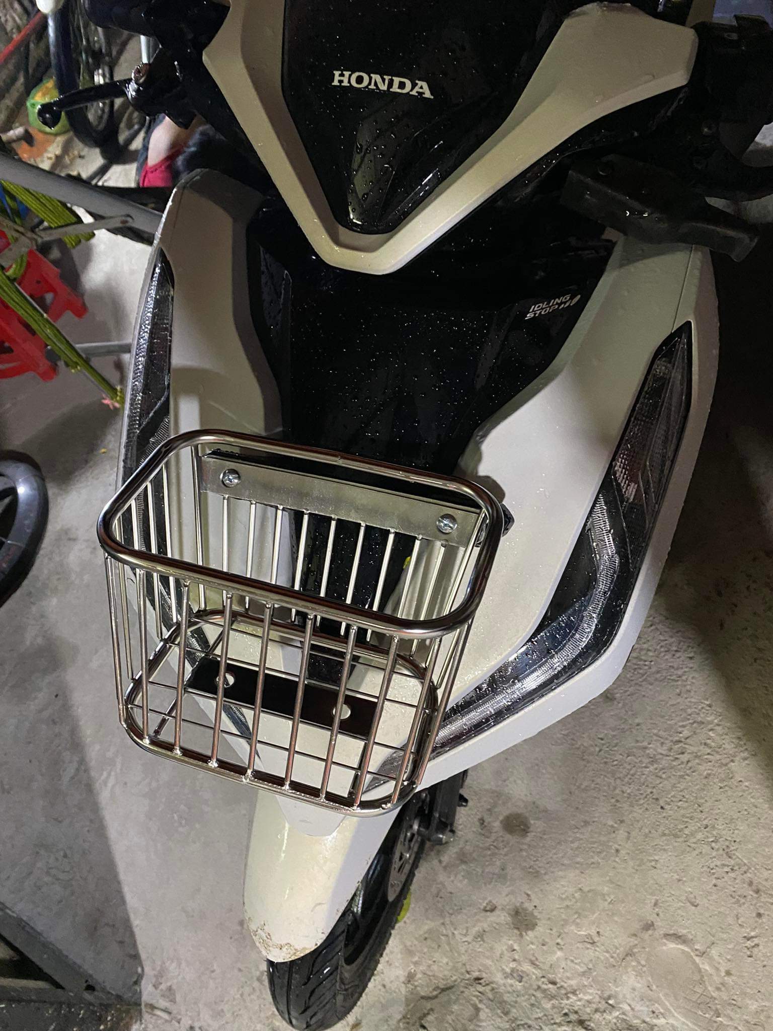 Rổ inox loại nhỏ gắn các loại xe