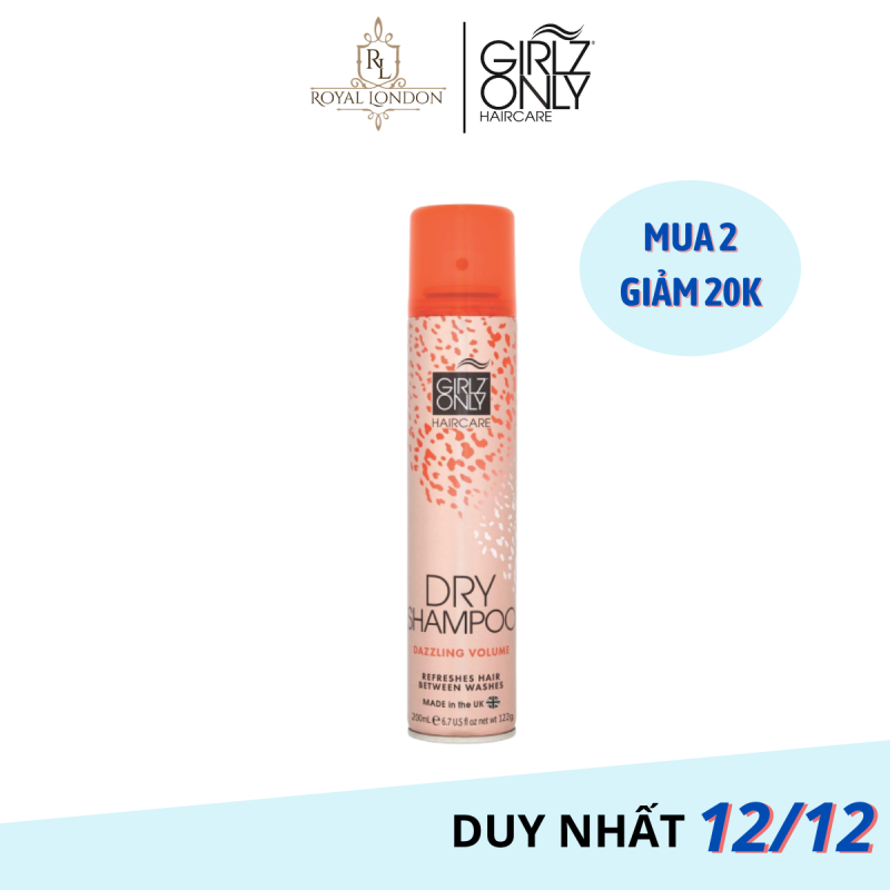 Dầu Gội Khô Girlz Only Dazzling Volume 200ML nhập khẩu