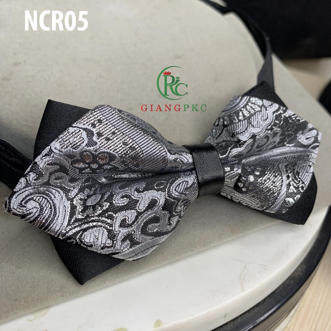 Nơ đeo cổ nam màu trắng giangpkc ncr05