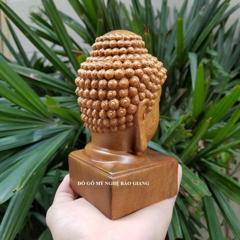 Tượng phật Thích ca gỗ bách xanh cao 15 cm Diện phật Thích Ca